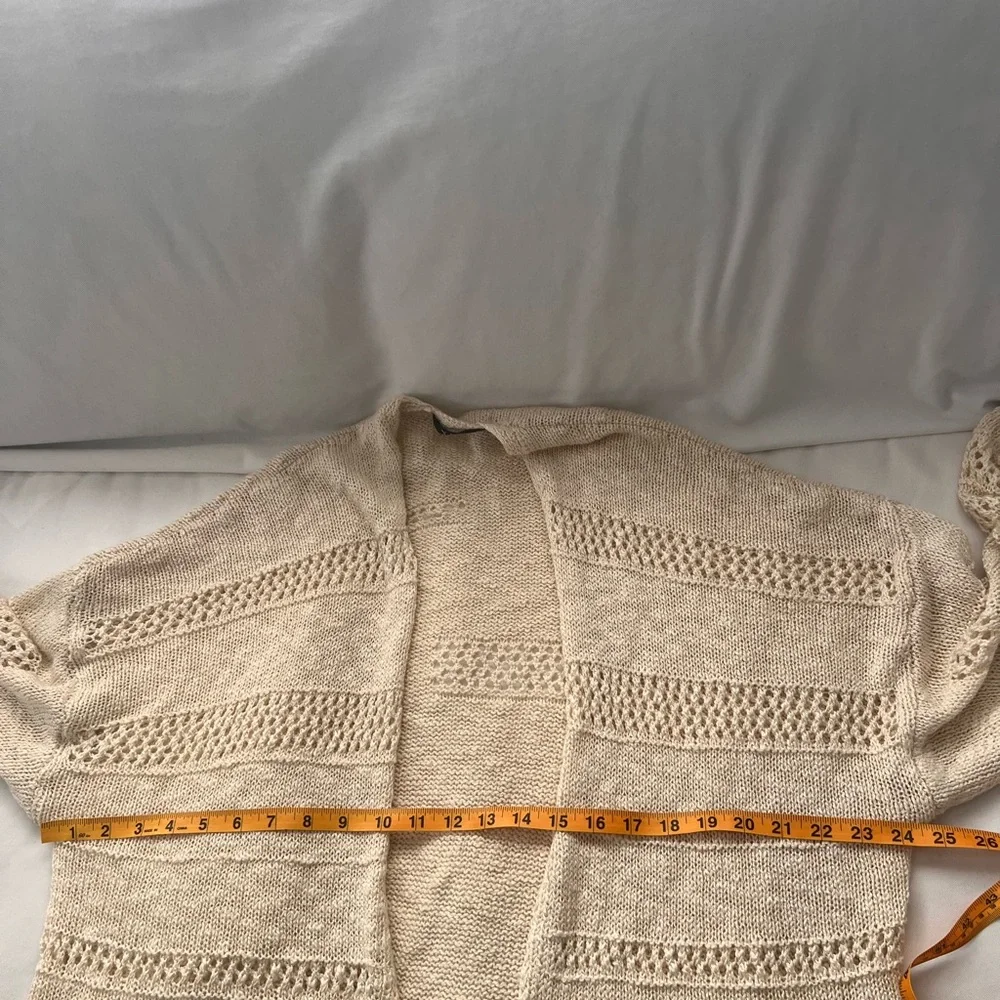 Cream Open-Knit Cardigan - Picture 9 of 9